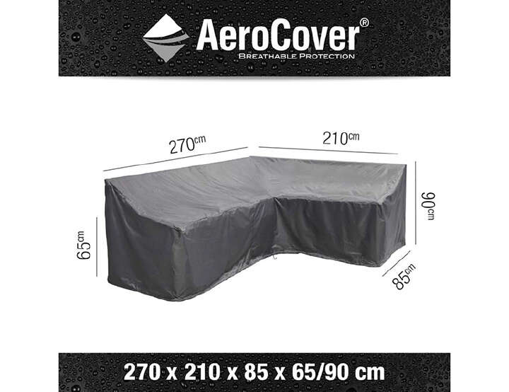 AeroCover Atmungsaktive Schutzhülle für Lounge-Sets 270x210x85xH65/90 cm L-Form (rechts)
